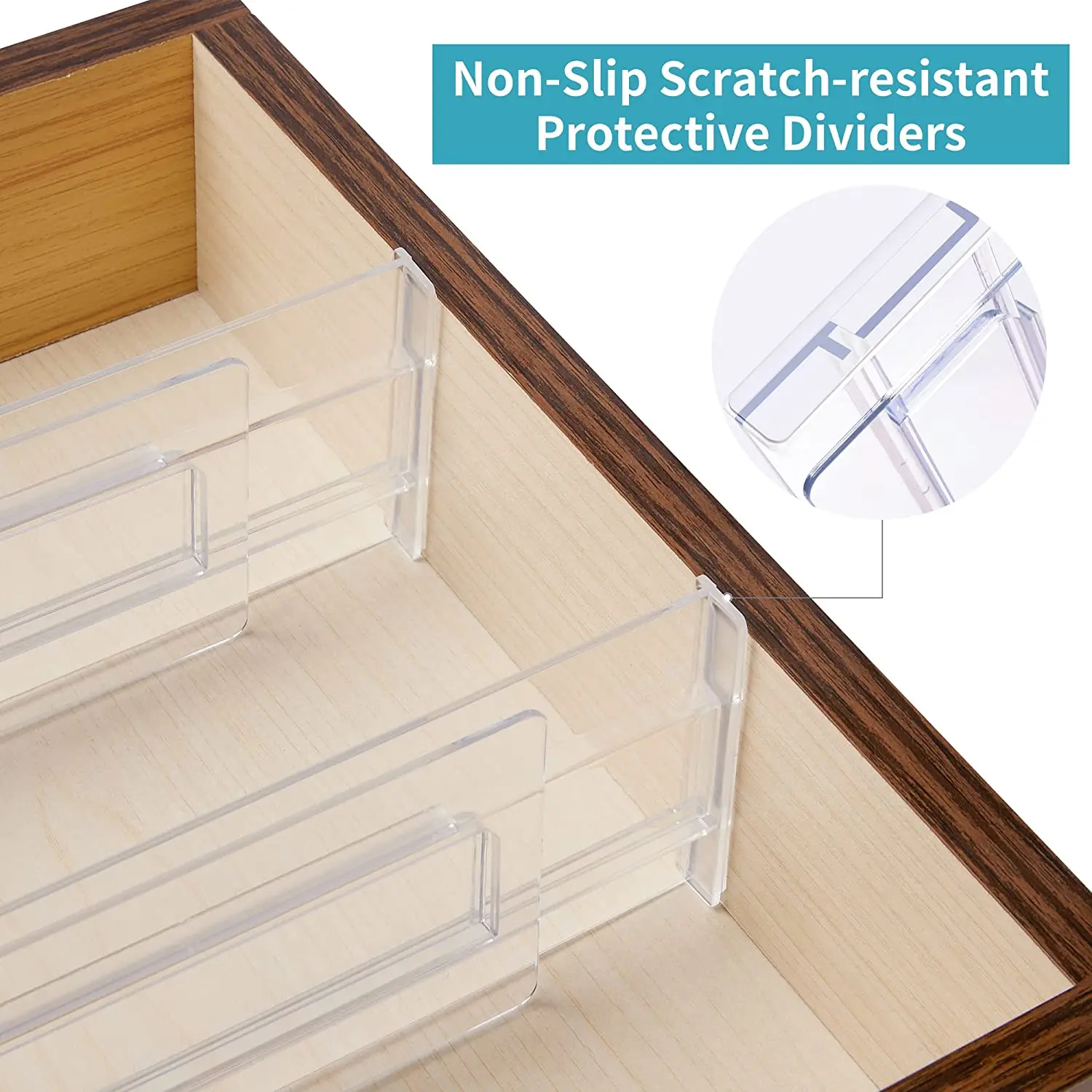 Separadores de cajones transparentes de 4/8 piezas, organizador de armario  ajustable para almacenamiento de ropa, separadores de cajones de cocina -  AliExpress