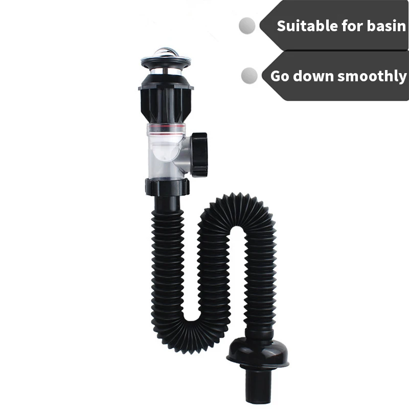 Universal Flexible Sink Drain Pipe Set Retractable Deodorant Drainage Tube Basin Installation For Bathroom Kitchen Accessories