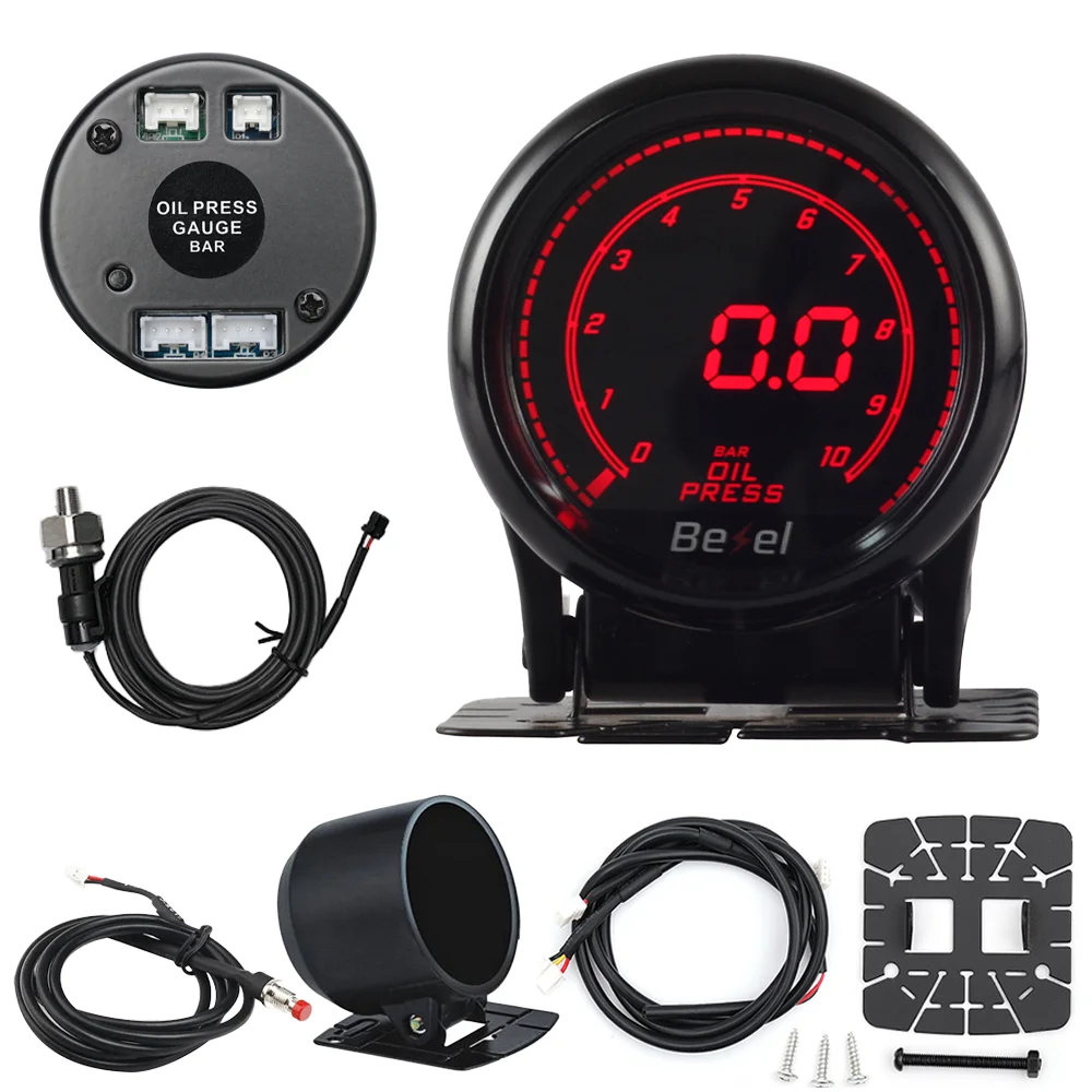 HA Accessories 2Inch 52mm Digital Auto Gauge Meter 10Color Oil Pressure Turbo Boost EGT Exhaust Temp Tachometer Water Oil Temp
