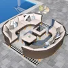Patio Furniture Set, 12 Piece Curved Outdoor Sectional Sofa Set Rattan Patio Conversation Set, Garden Sofas 1