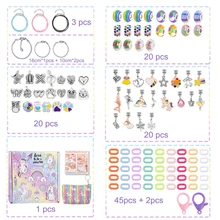  Makersland Diy Charm Bracelets Beads Kit for Kid Unicorn Bag Handmade Necklace Girls Christmas Gift Beads for Jewelry Making Set 