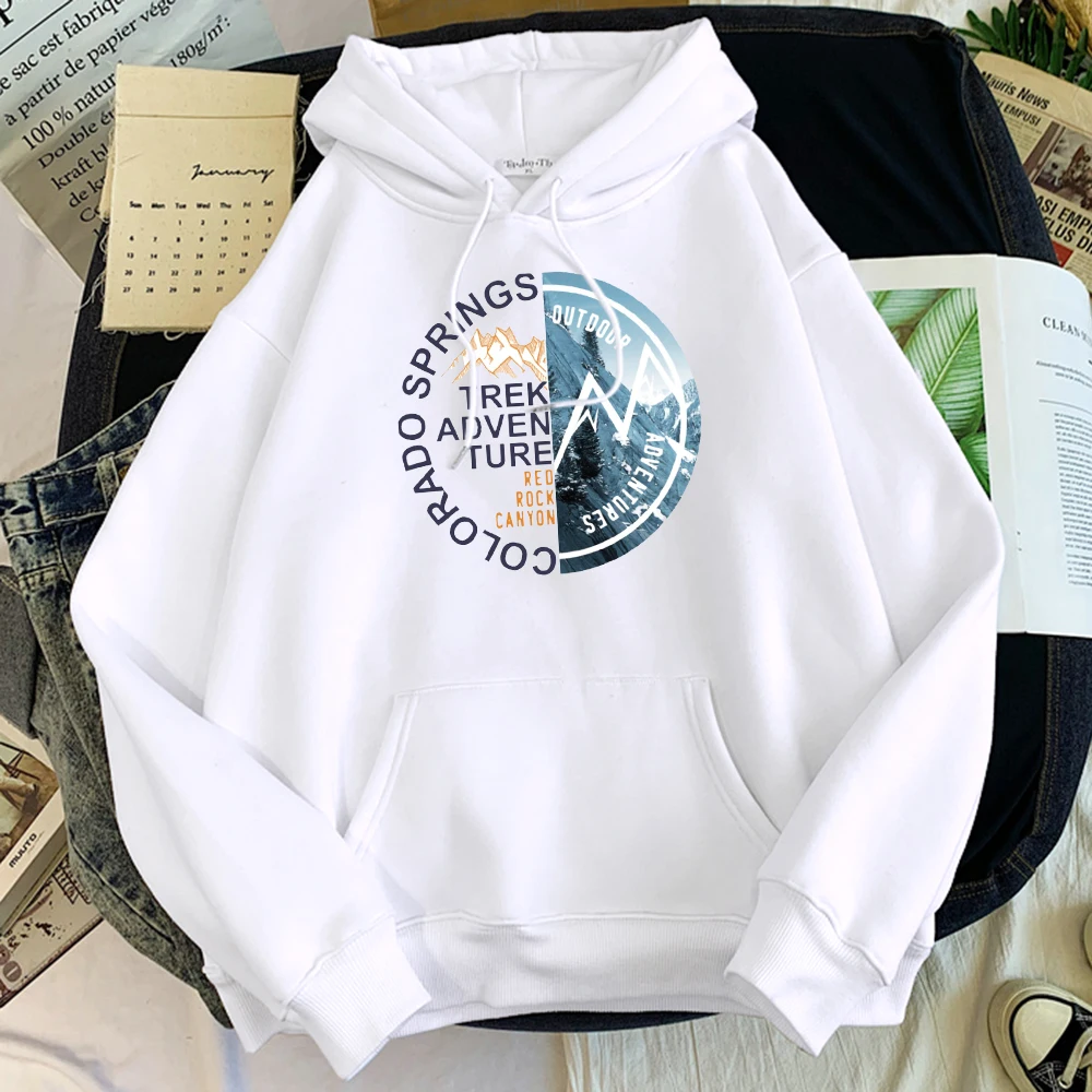 

Male Hoodies Colorado Springs Red Rock Canyon Printing Clothes Man Round Neck Korean Big Size Warm Fleece Autumn Female Sudadera
