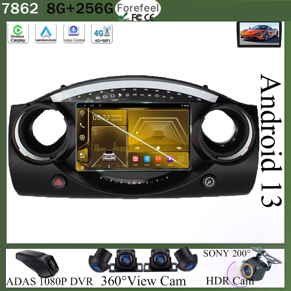 GPS-Android-13-For-BMW-Mini-Cooper-S-R50-R52-R53-2004-2007-Player ...