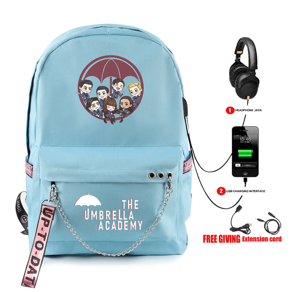 Рюкзаки с USB-зарядкой и принтом зонтиков для мальчиков девочек | Багаж сумки