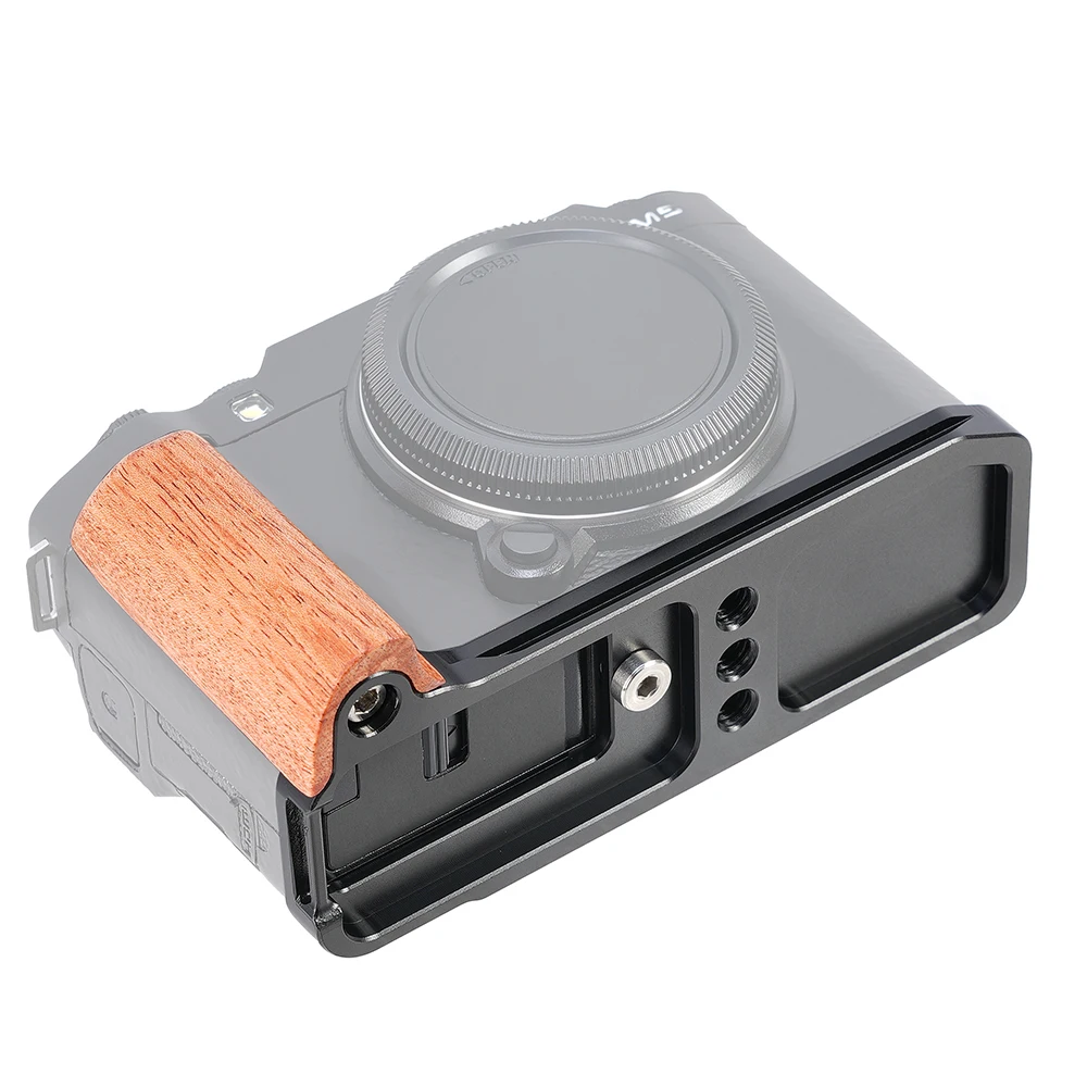FOTGA For Fuji XM5 Quick Release L Plate Camera Wooden Handle Wood