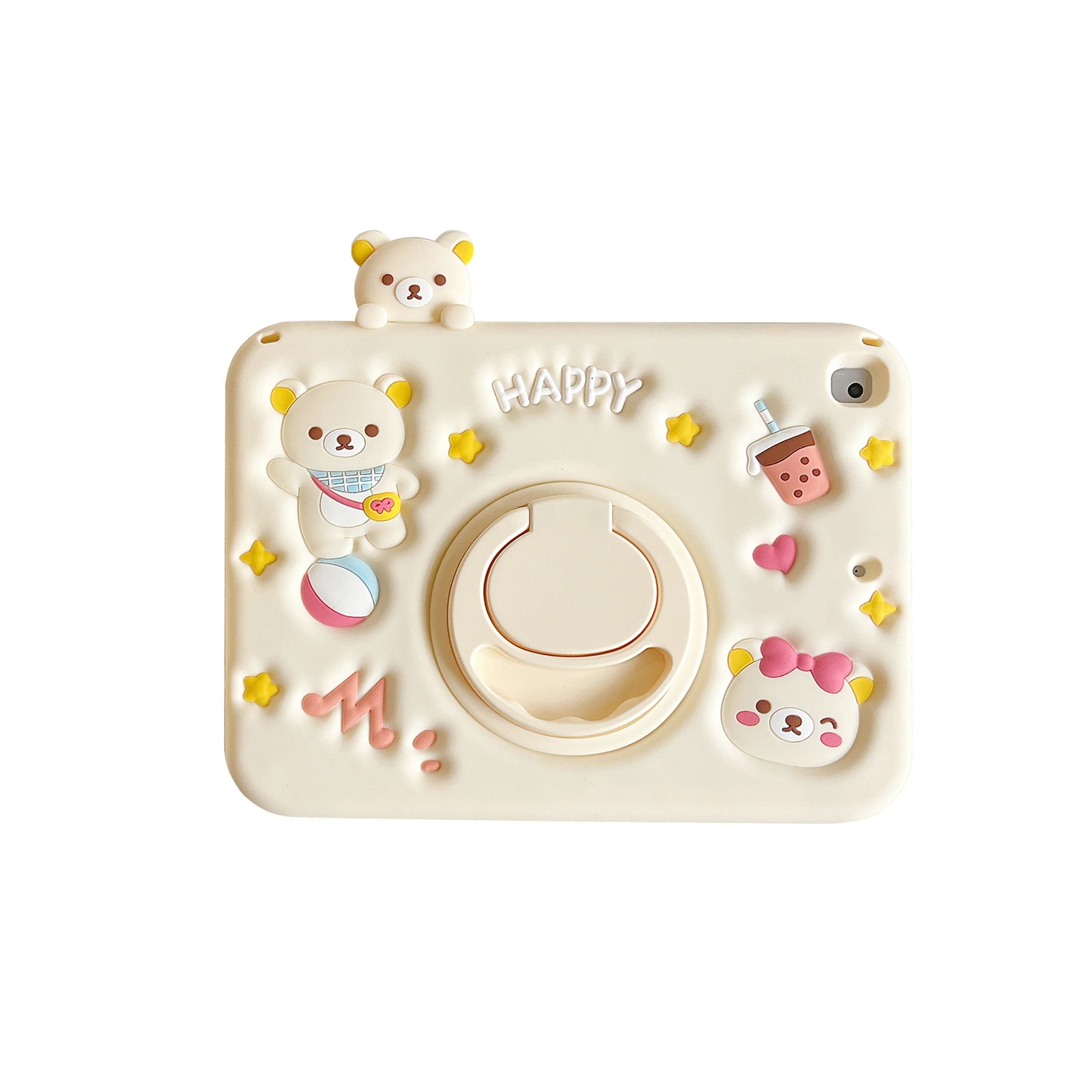 Children's 3D Bear Tablet Case with Pen Slot