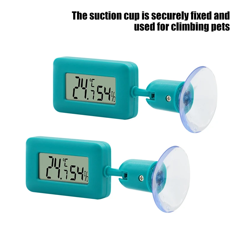 Reptile Thermometer Hygrometer Digital Temperature Humidity Meter Suction Cup for Terrarium Reptile Accessories