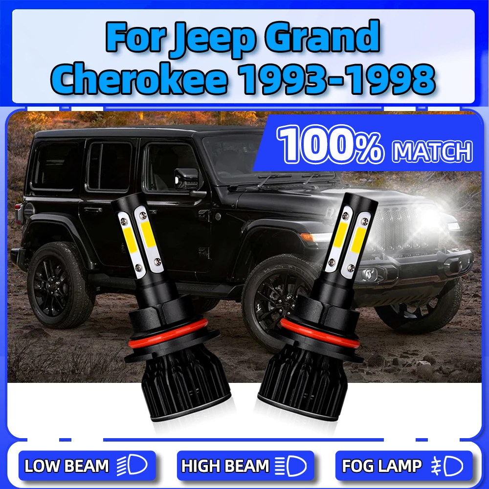 

120W LED Headlight Bulbs 12V Car Front Lamps 20000LM Turbo Auto Lights For Jeep Grand Cherokee 1993 1994 1995 1996 1997 1998