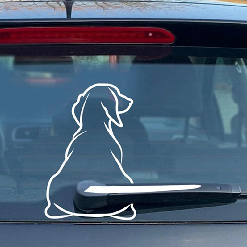 Puppy Dog Car Rear Windshield Wiper Decor Decals , Animal Dog Vinyl Art Sticker For Truck Car Bumper Funny Decoration