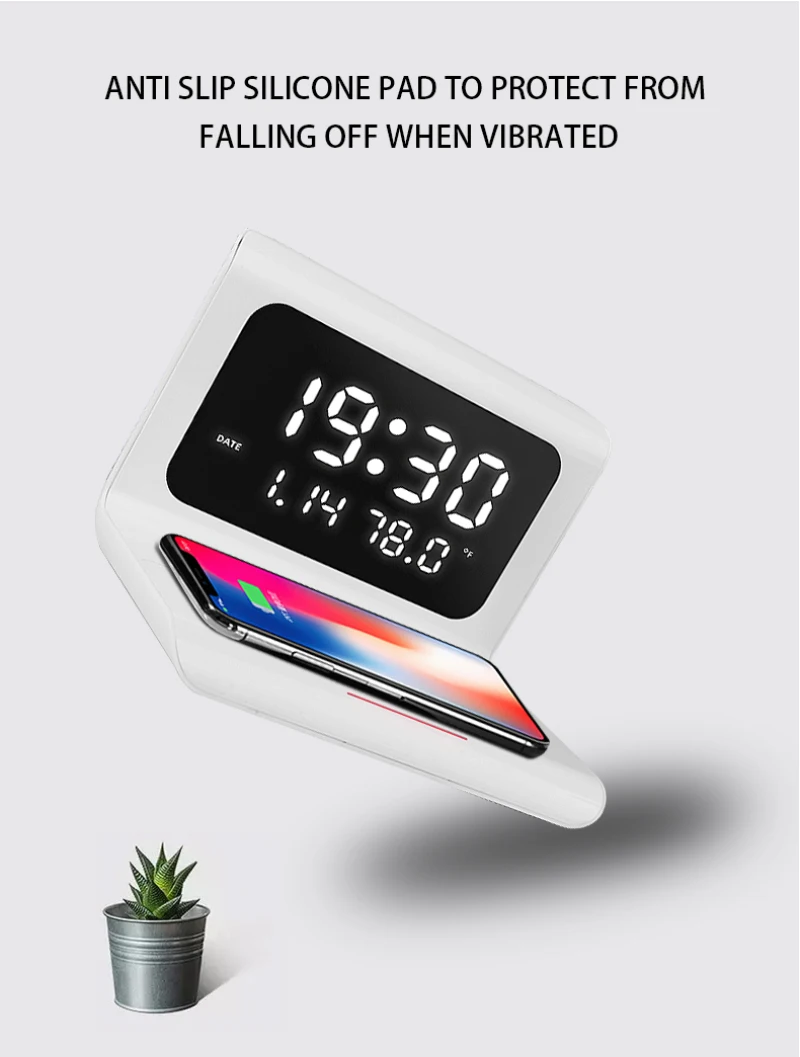 (💝Early Mother’s Day Promotion 50% Off) 2024 New Creative Wireless Phone Charging Station With Digital Alarm Clock