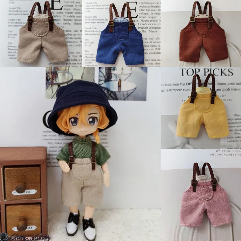 HOUZIWA OB11 Doll Clothes YMY Doll Overall 1pcs fashion doll s denim overall bib pants for ob 11 molly doll 1 8 1 12 bjd doll clothes accessories