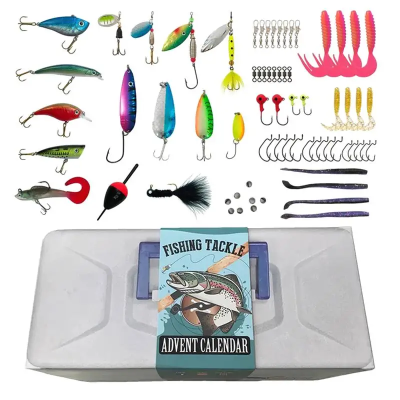 Christmas Advent Calendar 2023 Fishing Lure Set Blind Box 24 Days Advent Calendar Fishing Tackle Surprise Gift For Kids Adults