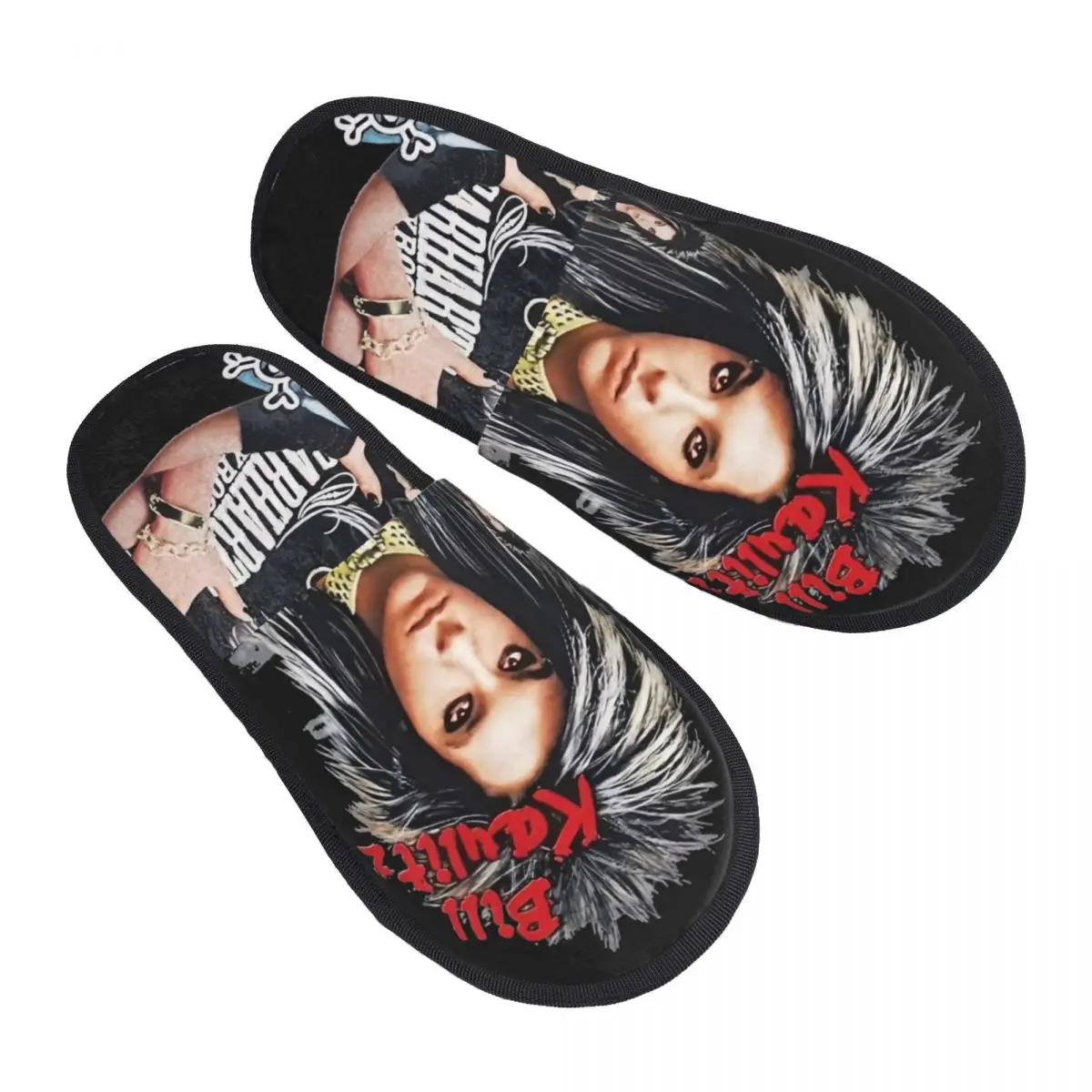 

Bill Kaulitz Tokio Hotel Slippers Bedroom Rock Metal Band Cozy Household Fur Slippers Slides Anti-skid