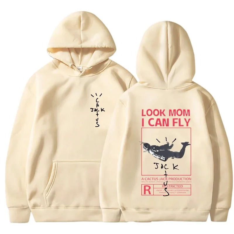 thumbnail image 1 of Sudadera con capucha estampada para hombre LOOK MOM I CAN FLY, ropa creativa con cuello redondo, sudadera de moda de gran tamaño, sudadera con capucha de cuello redondo para hombre, 1 of 4