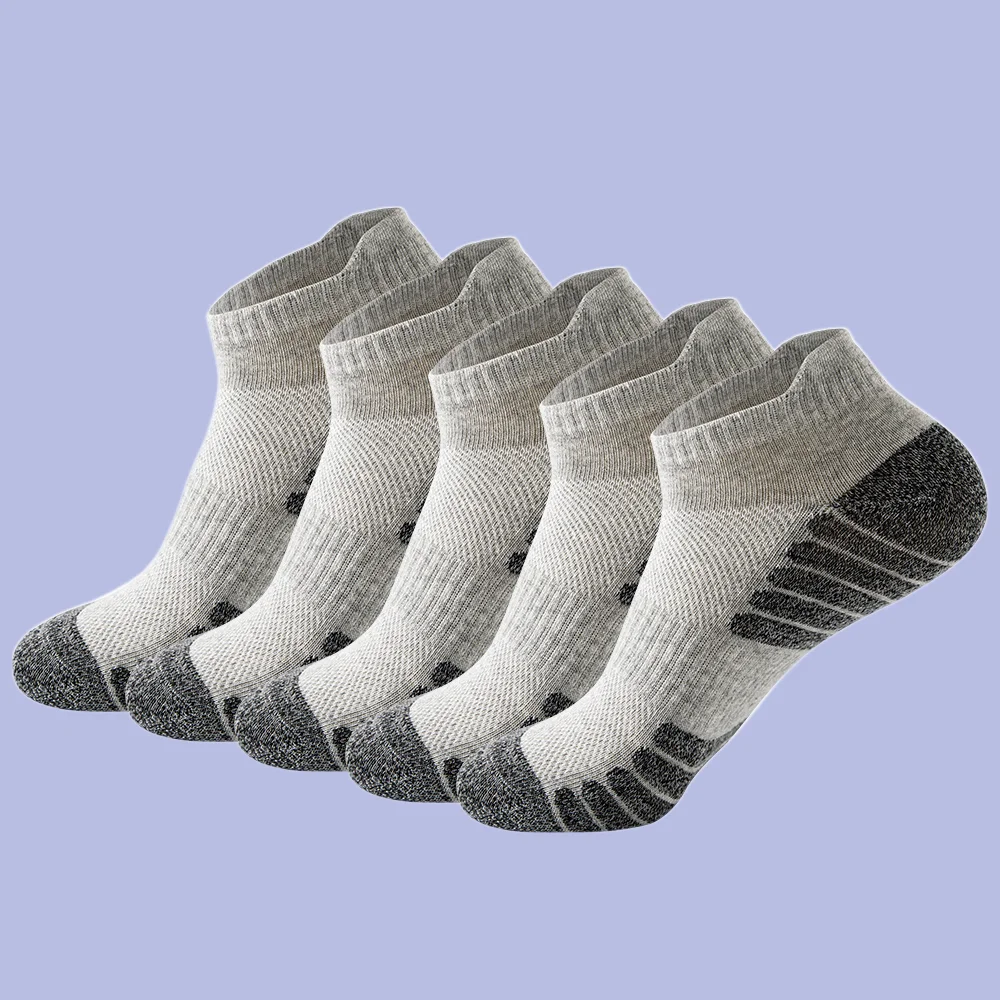 

Ankle Athletic Running Socks Low Cut Sports Socks Breathable Cushioned Tab Socks for Men Women 5 Pairs/Lot Socks