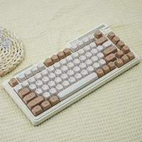 129 Keys Tiramisu Keycaps MA Profile Dye Sub PBT Minimalist keycaps 2.25U 2.75U For Alice Mechanical Keyboard AK680 Wooting