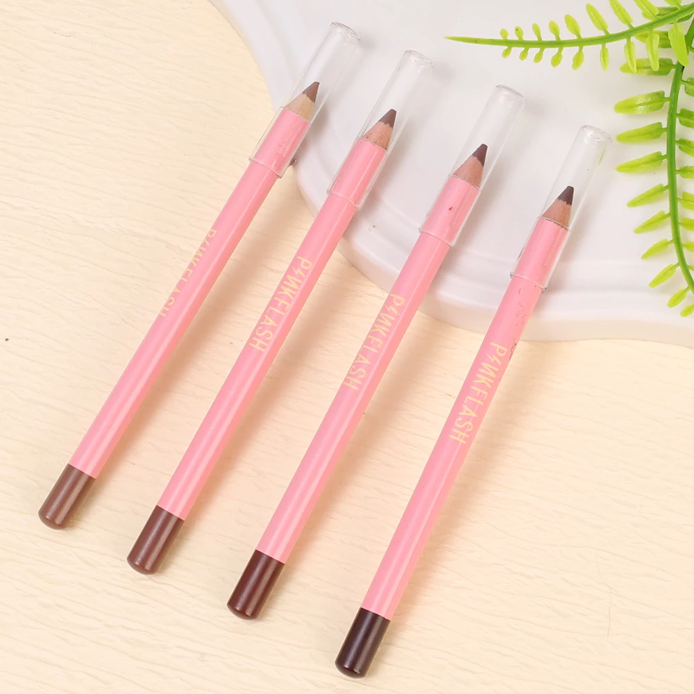 4pcs High Pigmented Eyeliner Pencil 4 Colors Hard Refill Black Brown Eyeliner Eyebrow Pencil Long-Lasting Eye Makeup Cosmetic 6