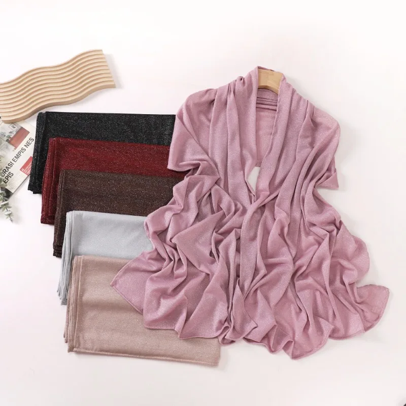 Fashion Hijabs For Women Scarf Turban Wrap New Bubble Satin Handmade Sticky Flower Boat Anchor Long Towel Gauze Muslim Headscarf