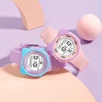 Montre numérique pour enfants, étanche, dessin animé, pour filles et garçons, LCD rose, électronique, Sport, réveil, cadeaux 2