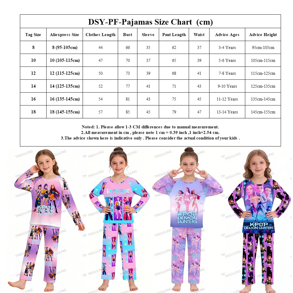 KPop Demon Hunters Huntrix Kids Pajamas Set Long Sleeve Girls Clothing 2pcs Children's Sleepwear Cartoon Boys Nightwear 3-14Y S433660feafee48948a4bfb0576996e1ft
