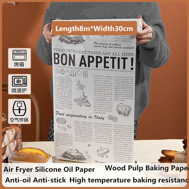 Disposable Paper Liners For Air Fryer Cheesecake Baking Oilpaper Oven Bakeware Pad Parchment Wood Pulp Steamer Paper