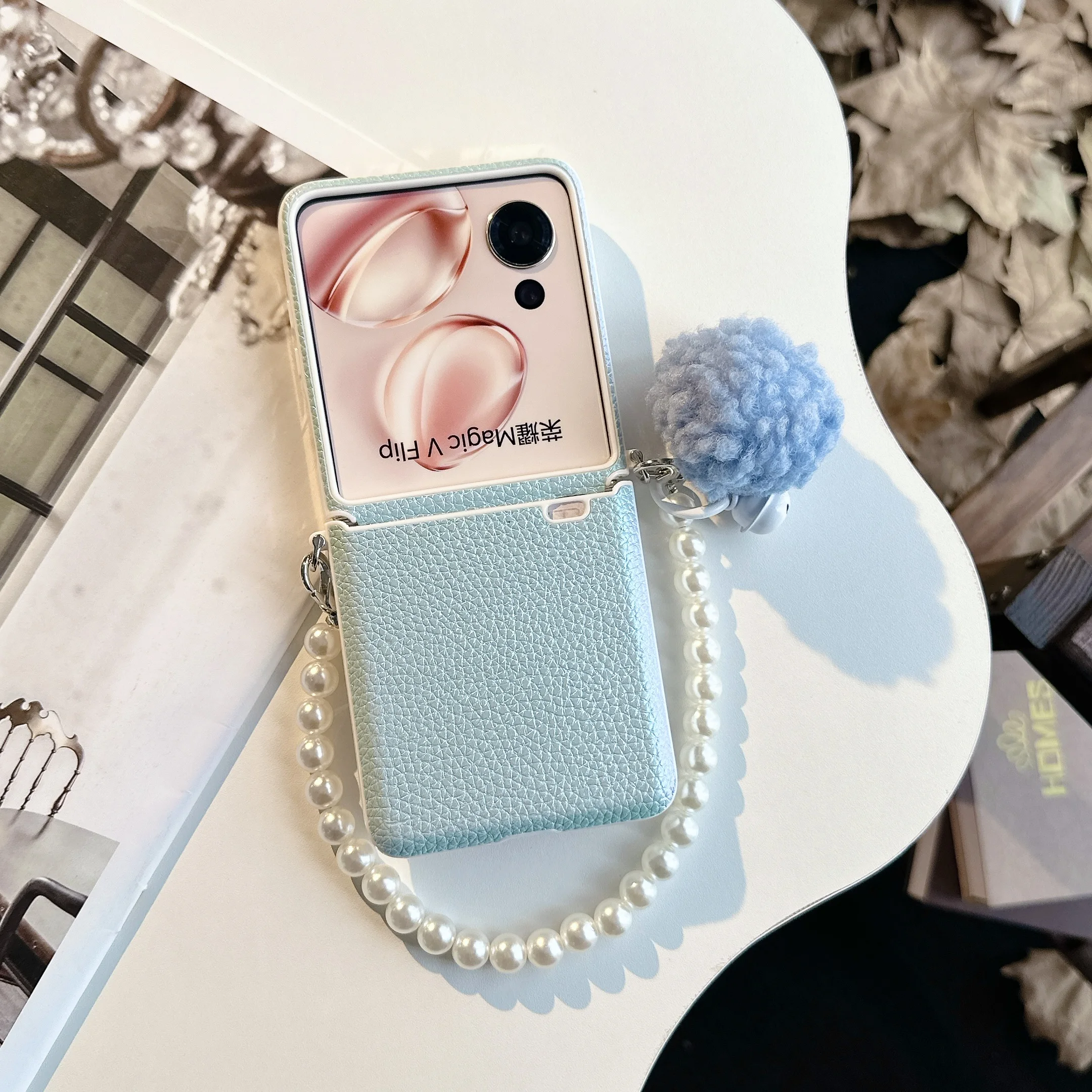 Luxury Faux Leather Flip Case with Bracelet - Shockproof Protective Cover