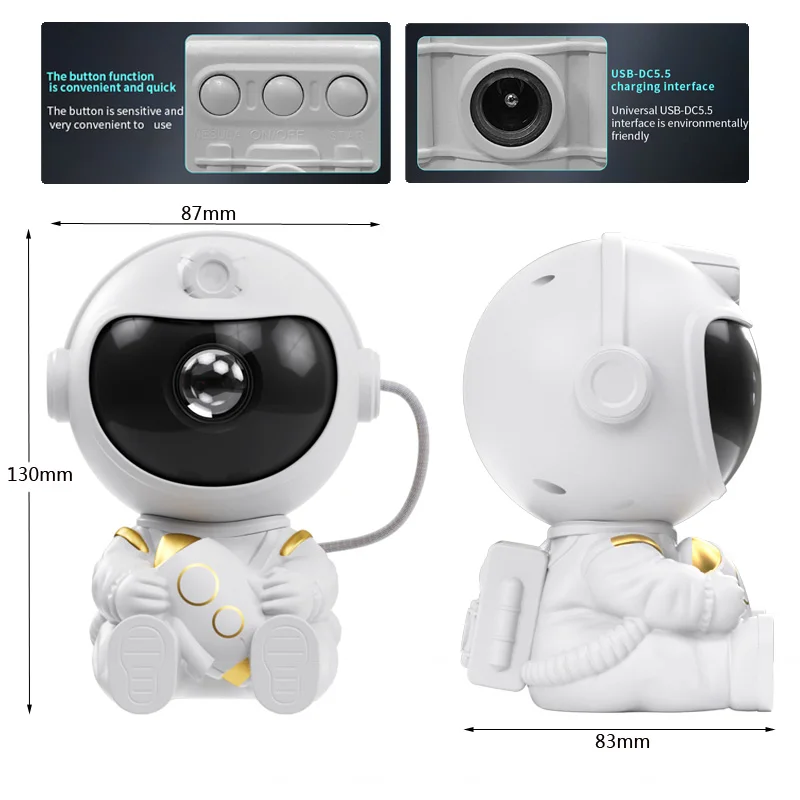 LED Star Galaxies Projector Night Light Astronaut Starry Sky Bedroom Room Decos Lamp For Decoration Bedroom Room Decor Kids Gift led night light night light star projector lamp moon projector light