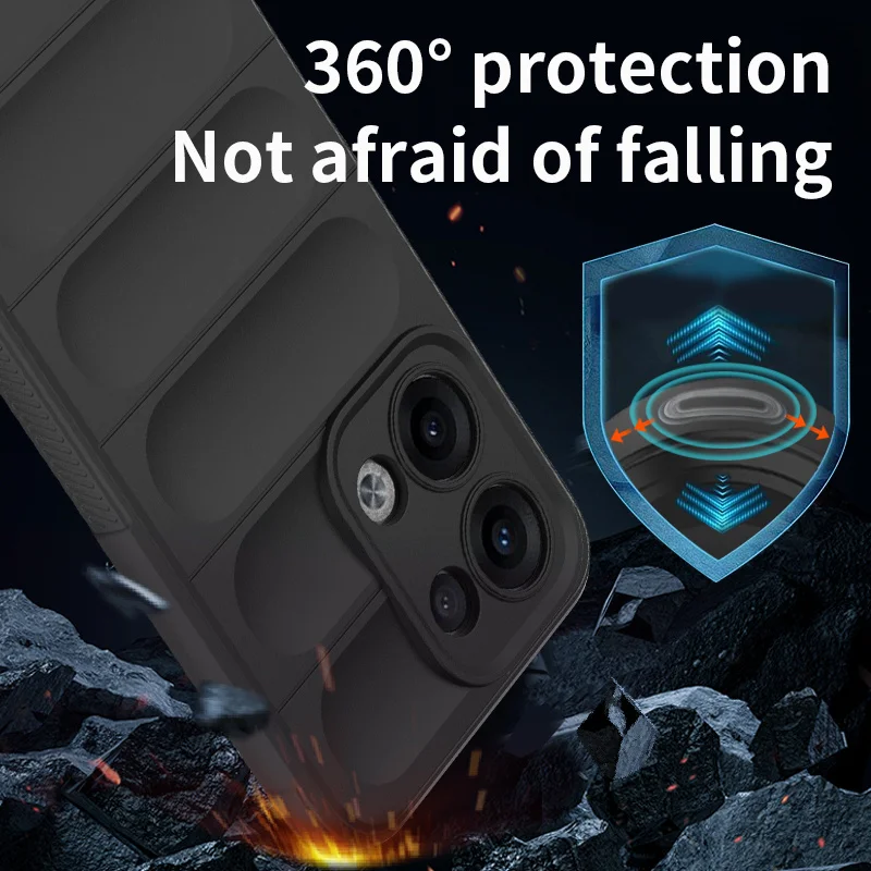 Enhanced Silicone Shockproof Soft Back Cover with Anti-Fall Protection