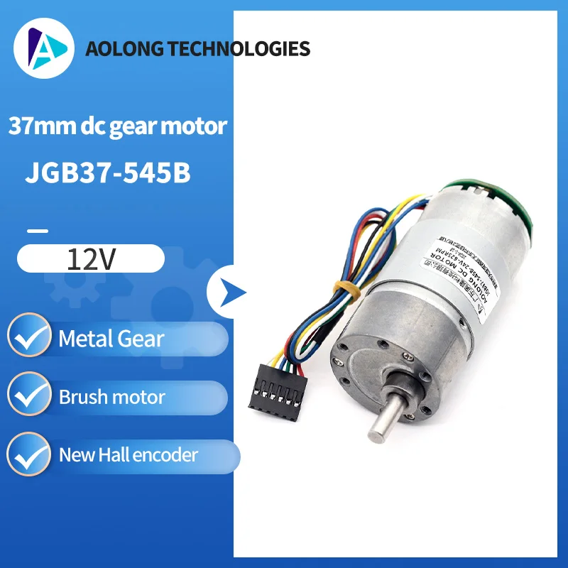 AOLONG эксцентриковый вал, микро двигатель, редукторный двигатель постоянного тока с новым кодировщиком, 12 В постоянного тока, металлический редукторный двигатель постоянного тока