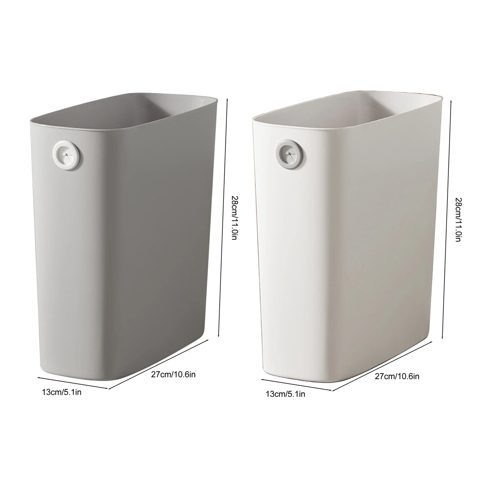 Compact Plastic Wastebasket with Open Top
