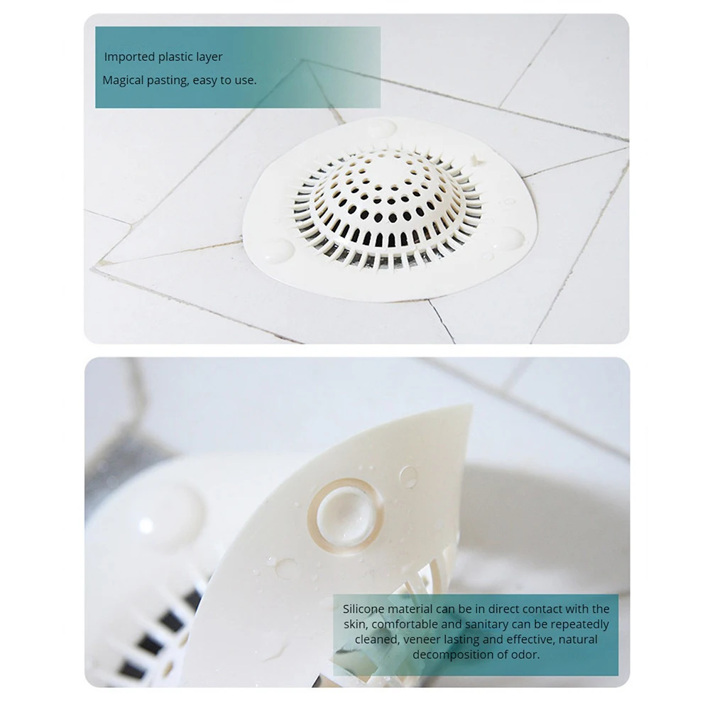 4 Protezioni Per Scarico In Silicone Con Ventosa | 2 Grigie + 2 Bianche | Filtro Per Doccia, Vasca E Lavello | 14,5x14,5 Cm