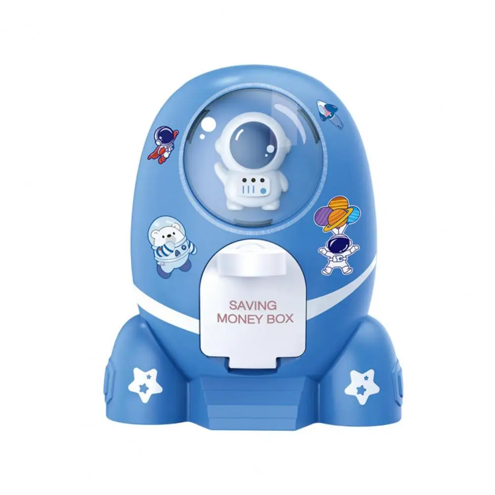 Stylish Cartoon Money Bank Plastic Rocket Piggy Bank Large Capacity Ornament Space Rocket Toy Cartoon Piggy Bank 4