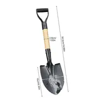 Digging Shovel D Wood Handle Anti-skidding Shovels Trowel Rustproof Garden Scoop Coated Surface Camping Outdoor Small 1