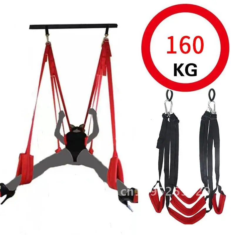 Upgraded Sex Swing Sex Furniture Fetish Bandage Adult Swing Soft Seat game Flirt Toys And Leg Hanging Couples for Erotic Pad