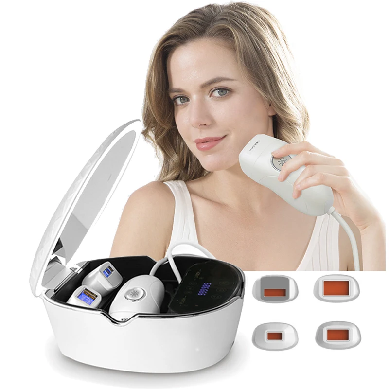 Laser Hair Removal Power IPL Depilador Skin Rejuvenation ICE Painless Photoepilator For Man Woman Multi Heads With MakeUp Mirror new high quality washable ceiling flexible dust removal brush with 4 detachable heads and telescopic rods