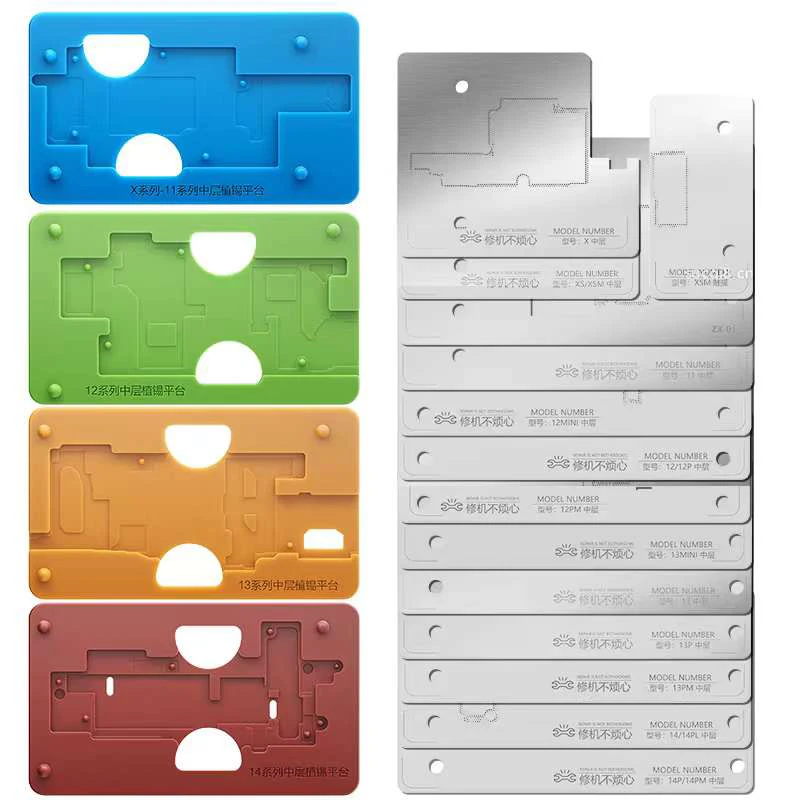 

JITONGXUE 18 In 1 Middle Layer Tin Planting Platform Strong Magnetic Adsorption And Tight Fit For IPX-14 Promax Chip Repair Tool