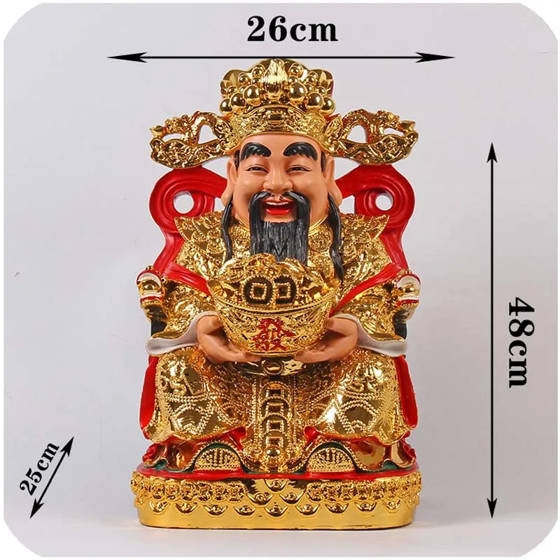 48Cm Grande Sud-Est Asiatico Home Company Shop Porta Fortuna Soldi Buona Fortuna Cai Shen Ye Buddha Dio Della Ricchezza Protezione Spirituale