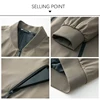 BROWON Brand 2024 Spring Autumn Formal Black Jacket Men Solid Color Knitted Baseball Collar Zipper Fly Cardigan Coat for Man 5