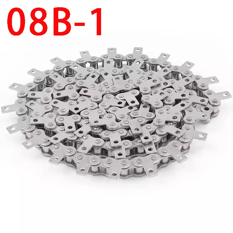 1PCS 1.5M 08B 304 Stainless Steel Straight Chain Industrial Transmission Drive Chain Conveyor With Ear Single Hole