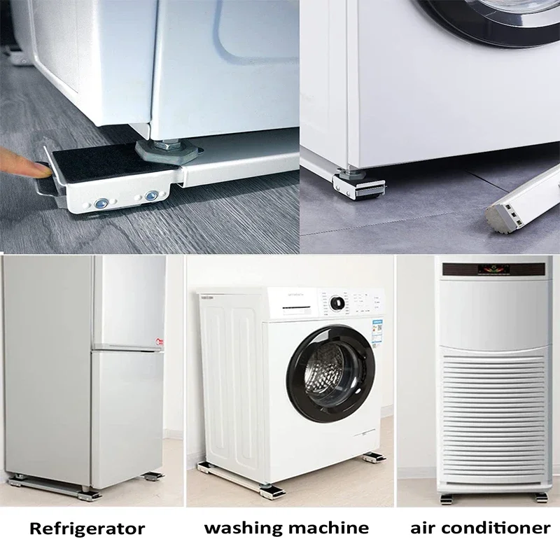 Washing Machine Refrigerator Movable Raised Base Mobile Roller Bracket Wheel Bathroom Kitchen Appliance Stand