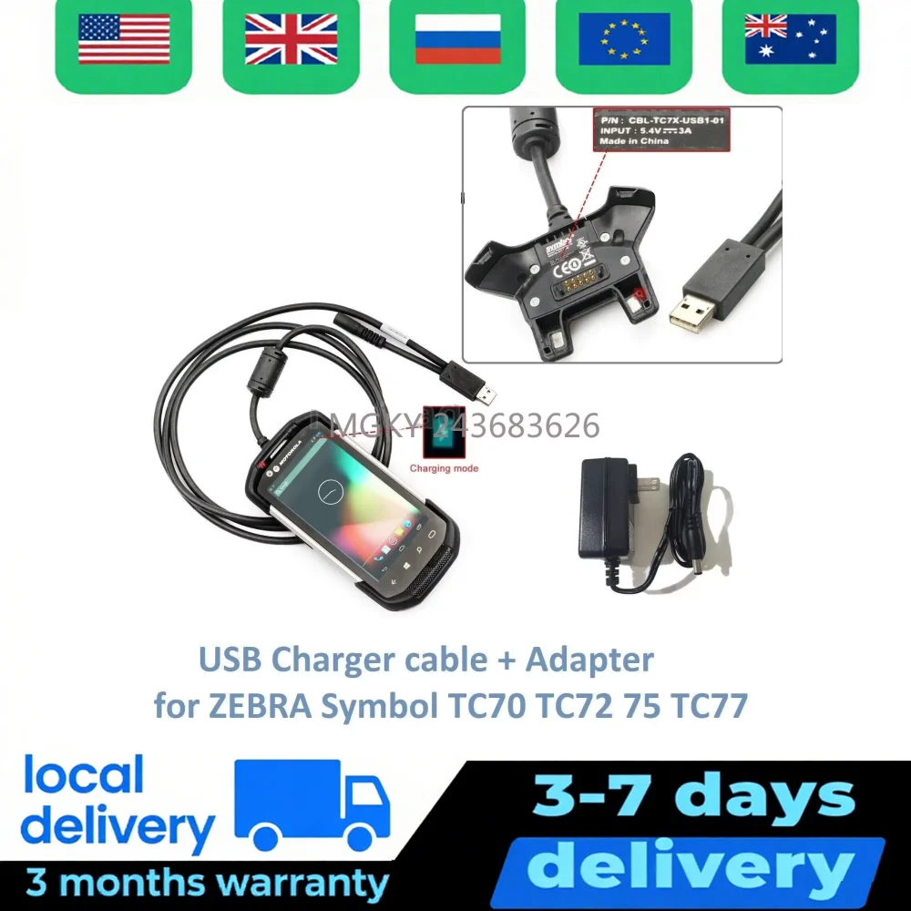 Cavo Caricatore Auto Per Zebra TC70 TC75 TC70X – Ricambio Per Terminali Motorola - Foto 6