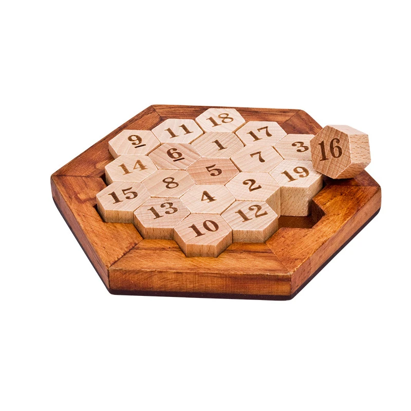 Wooden Hexagon Puzzle Number Sudoku Brain Teaser Casse Tete Rompecabezas De Madera Montessori Educational Toys Kids and Adults 3