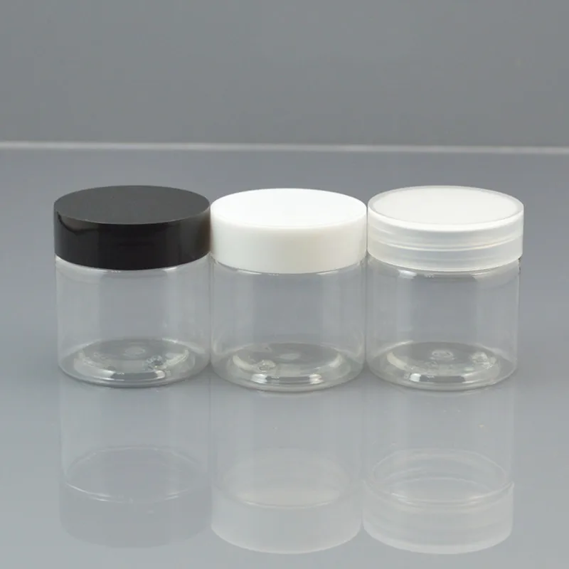 

30grams clear PET Jar pot white clear black lid cream mask gel essence gel mlisturizer emulsion wax skin care cosmetic packing