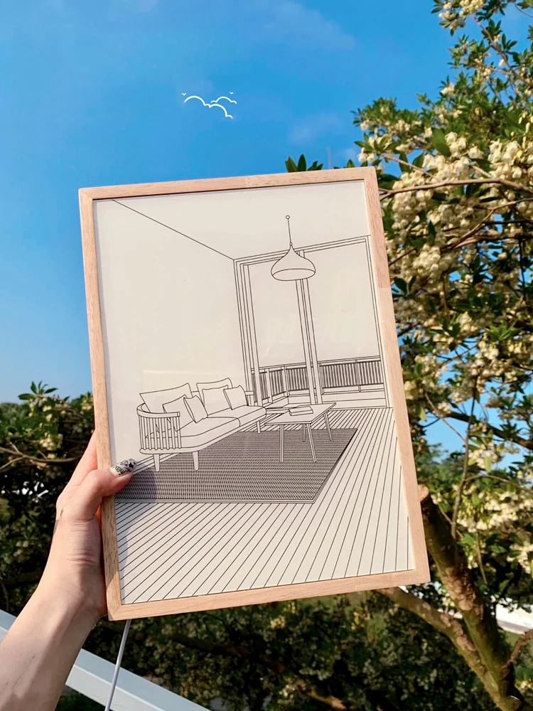 2023 INS Led Night Light Painting USB Plug Dimming Wall Artwork Table Lamp Gift Sunlight Window Wooden Photo Night Lamp Luminous