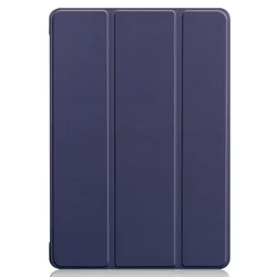 Premium Trifold Magnetic Leather Stand Cover for Tab S4 (10.5 inch) (Dark blue)