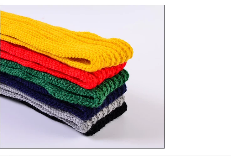 Winter Baby Scarfs Knitted Kids Neck Warmer Leather Lable Cross Children Boys Girls Scarves Baby Accessories 9*110cm