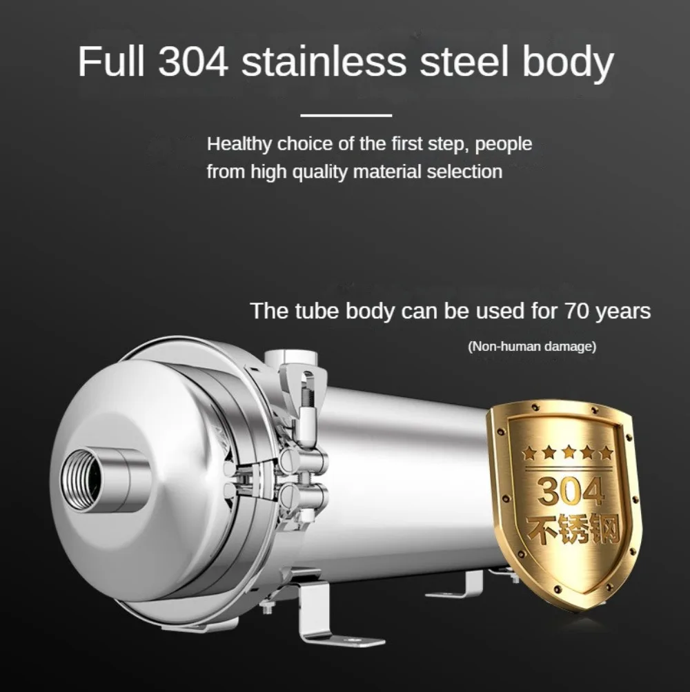 Whole House Water Filter System,Stainless Steel Large Flow Water Filtration Reduces Sediment, Chlorine Taste and Odor, and Scale