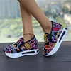 Women Sneakers New Embroidery Thick Platform Sneakers Women Breathable Mesh Loafers Spring Autumn Slip on Casual Shoes for Women 2