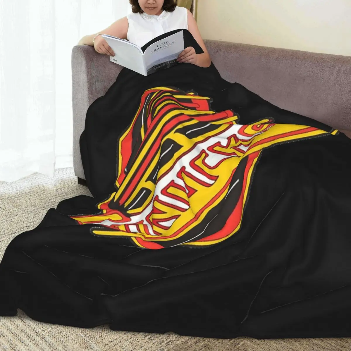 Vancouver Hockey - Retro Canucks Skate Blanket Fleece Warm Sofa Throw Blankets For Couch Bedding Office Throws Bedspread Quilt 5