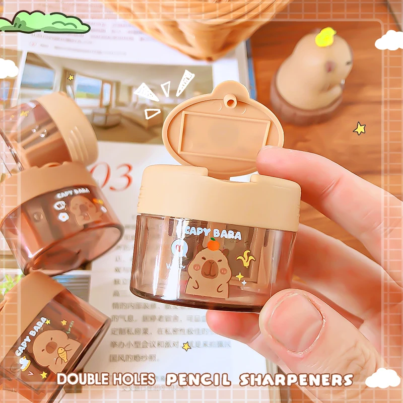 카와이 문구 용품 바 교사 액세서리 학교 유용한 귀여운 카피 바라 연필 깎이 미적 학교 용품